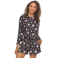 Flora by Flora Nikrooz Long Sleeve PJ With Shorts and Matching Headband