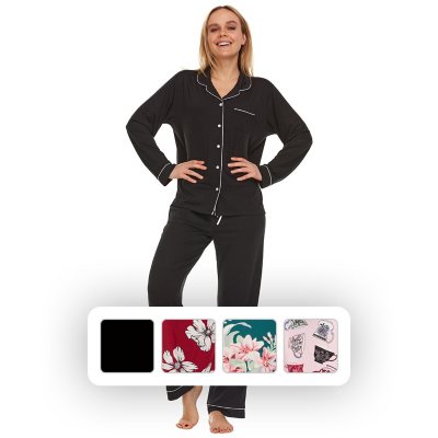 Flora Ladies Notch Collar PJ Set Sam s Club