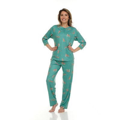 Flora Nikrooz Pajama Set Green XL:- Green, XL