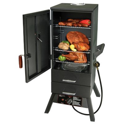 34 Two Drawer Heat Saving Vertical Gas Smoker BBQ  