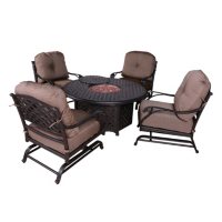 5-Piece Cushioned Aluminum Fire Chat Set