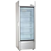 Premium Levella Commercial Display Refrigerator, Single Glass Door Merchandiser, 9.0 cu ft in Silver