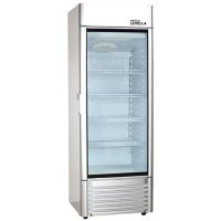 Premium Levella Commercial Display Refrigerator, Single Glass Door Merchandiser, 15.5 cu ft in Silver