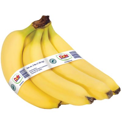 National Brand Fresh Bananas, 3 Lb, Pack Of 2 Bunches