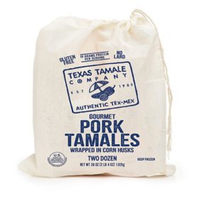 Texas Tamale Company Gourmet Pork Tamales, Frozen, 24 ct.