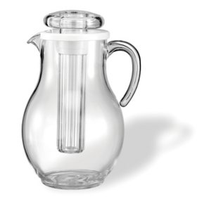 Service Ideas Acrylic Pitcher with Ice Tube, Smooth Body (3.3L)