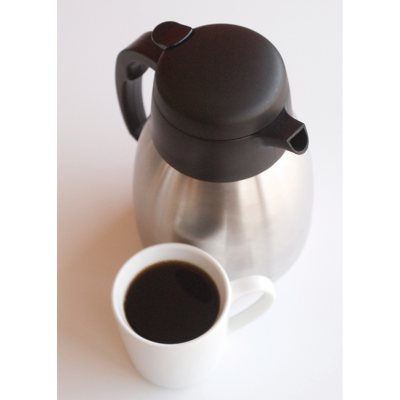 Service Ideas 1 L Stainless Steel Thermal Carafe With Black Half