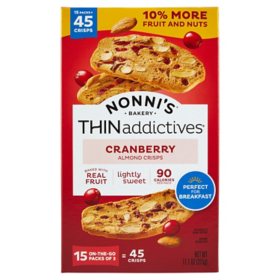 Nonni's THINaddictives Cranberry Almond Crisps 15 pk.