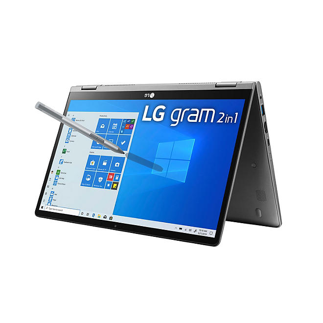 LG - gram - 14" Full HD 2-in-1 Ultra-Lightweight Touchscreen Laptop - 10th Gen Intel Core i7 - 16GB Memory - 1TB M.2 SSD - Backlit Keyboard - Windows 10 Home (64bit)