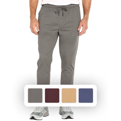 Men's Athletic Skinny Twill Joggers, Men's Bottoms