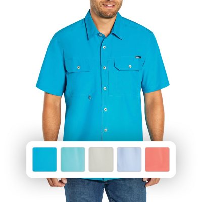 Habit Men's UPF 40+ UV Protection Short-Sleeve Fishing Shirt (Assorted  Colors) 