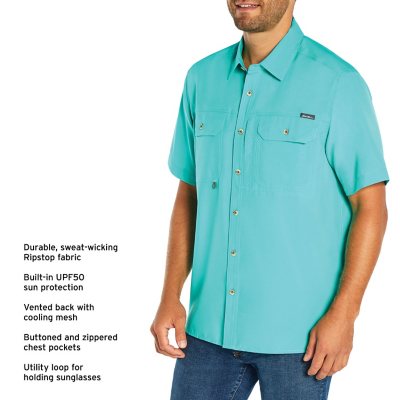 Eddie Bauer Men's Peach Short Sleeve Fishing Shirt Sz XXL - Vented NWOT