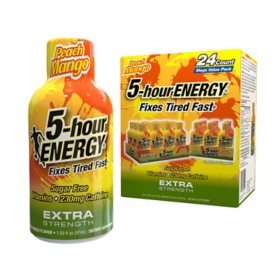 5-hour ENERGY Shot, Extra Strength, Peach Mango 1.93 oz., 24  ct.