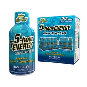 5-hour ENERGY Shot, Extra Strength, Blue Raspberry 1.93 oz., 24 pk.