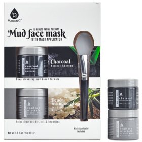 Pursonic Mud Face Mask 2-pack, Charcoal  + Dead Sea Minerals