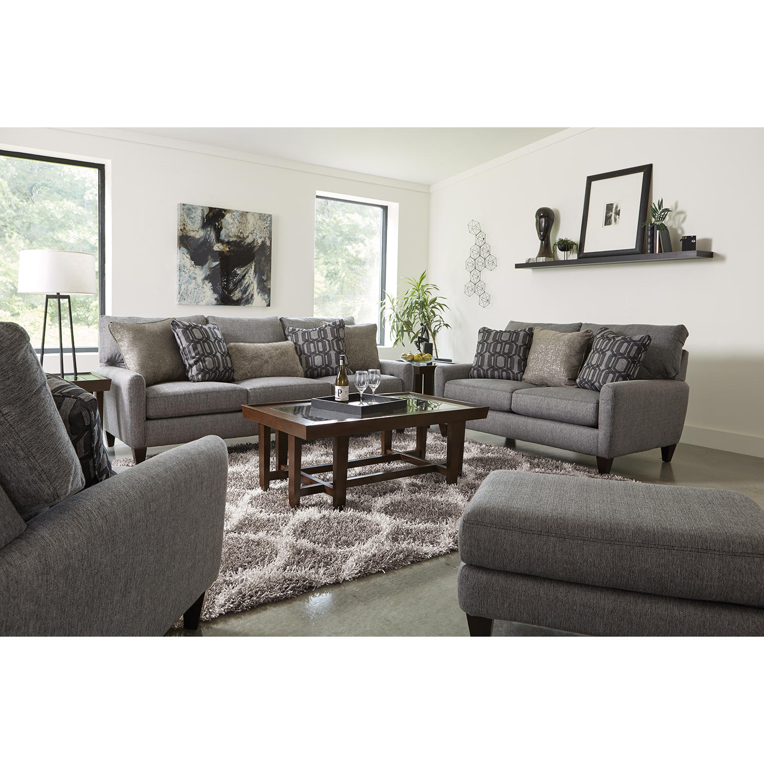 Madison Sofa Set with Loveseat, Chair and Ottoman Stationary