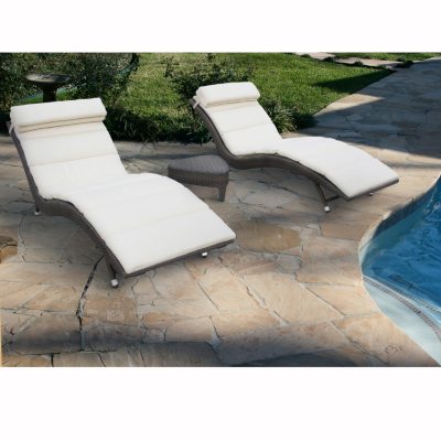 2 Oasis Wicker Chaise Lounges w/Side Table Sam's Club