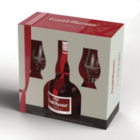 Grand Marnier Cognac 750 ml with 2 Shot Glasses Gift Pack