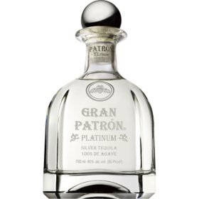 Patron Gran Platinum Silver Tequila, 750 ml