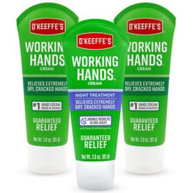 O'Keeffe's Working Hands and Working Hands Night Treatment, 3 oz., 3 pk.