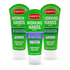 O'Keeffe's Working Hands and Working Hands Night Treatment, 3 oz., 3 pk.