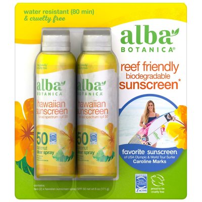 Alba Botanica Hawaiian Sunscreen SPF 50 SPF 50 (6 oz., 2 pk.) - Sam's Club