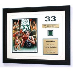 Larry Bird Framed Print and Game Jersey Piece
