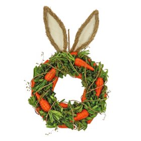 21" Bunny Ears Carrot Wreath