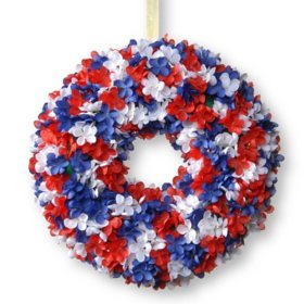 National Tree Company 14" Patriotic Hydrangea Wreath