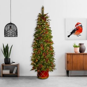 National Tree Company 6' FeelReal® Pre-Lit Colonial Fir Half Christmas Tree