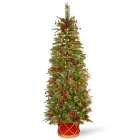 National Tree Company 6' Colonial Slim Half Tree with Clear Lights