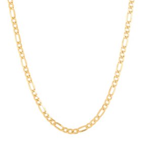 Italian 14K Yellow Gold Solid Figaro Chain 