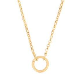 Statements & Symbols 14k Gold Rolo Chain Charm Necklace