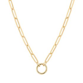 Statements & Symbols 14k Gold Paperclip Chain Charm Necklace