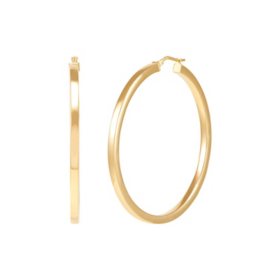 Oval Tube Hoop Earrings in 14K Gold