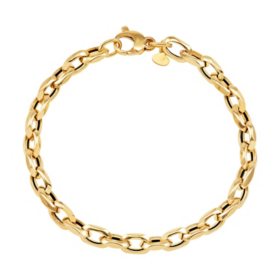 Oval Link Rolo Chain Bracelet in 14K Gold