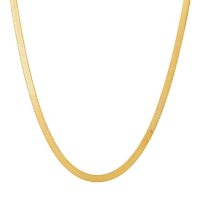 Italian 14K Yellow Gold 4MM Herringbone Chain Necklace