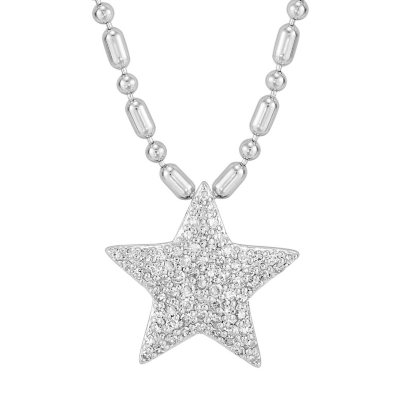 925 Sterling Silver Plated Star Slide Lariat Pendant Necklace Women Girl  Gift