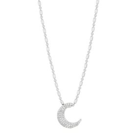 0.25 CT. T.W. Diamond Moon Pendant in Sterling Silver