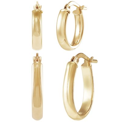 14k oval online hoop earrings