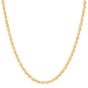 14K Yellow Gold Solid Rope Chain, 26"