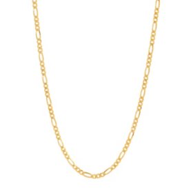 Italian 14K Yellow Gold 2.61mm 3+1 Solid Figaro Chain 22"