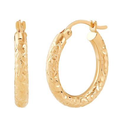 Crystal gold hoop on sale earrings