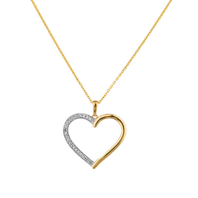 0.15 CT. T.W. Diamond Heart Pendant in 14K Yellow Gold (H-I, I1)