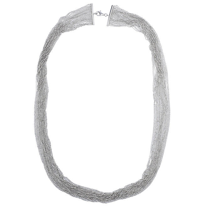 34" Multistrand Necklace in Sterling Silver