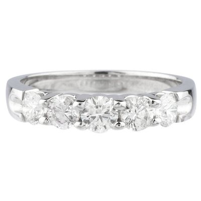 0 99 Ct T W 5 Stone Diamond Ring Band In 14k Gold H I I1 Sam S Club