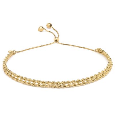 7.5 Six Heart Dangling Charm Bracelet in 14K Yellow Gold - Sam's Club