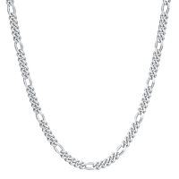 Italian Sterling Silver Polished Figaro Chain