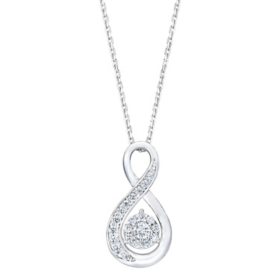 0.30 CT. T.W. Round Cut Infinity Diamond Pendant Necklace in 14K Gold