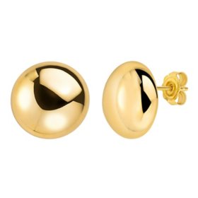 Round Dome Stud Earrings in 14K Gold